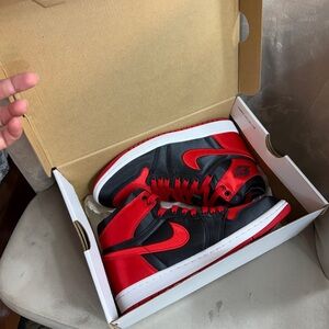 Nike Red and Black High-Top Sneakers